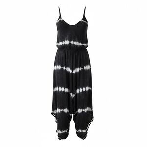 Magic Coral Tie Dye Women's‎ Spaghetti Strap Handkerchief Dress, V-neck Small